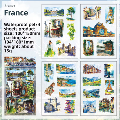 4 Hojas de Stickers Ciudades