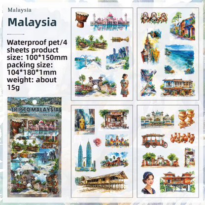 4 Hojas de Stickers Ciudades