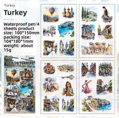 4 Hojas de Stickers Ciudades