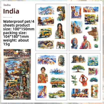 4 Hojas de Stickers Ciudades