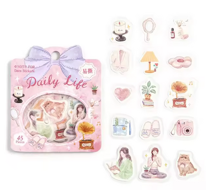 45 Stickers Colores pasteles