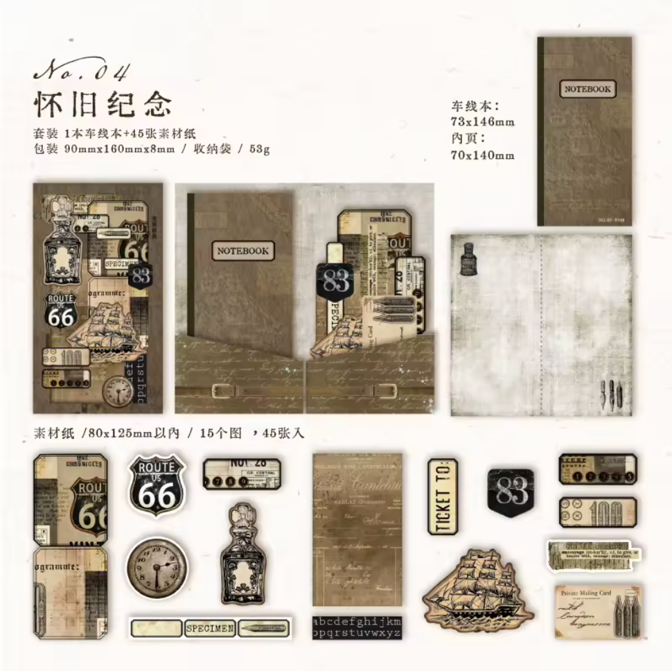 Kit de 45 piezas Vintage