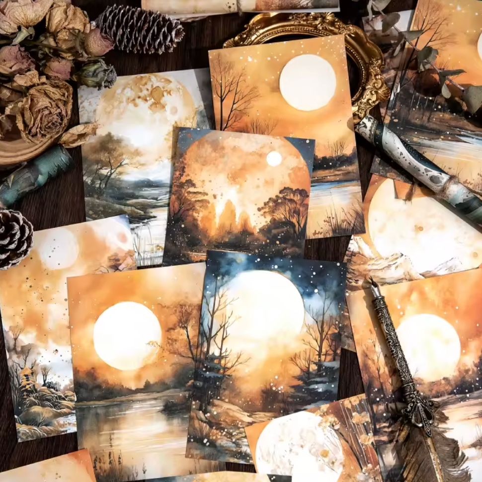 30 Stickers Moonlight Falling