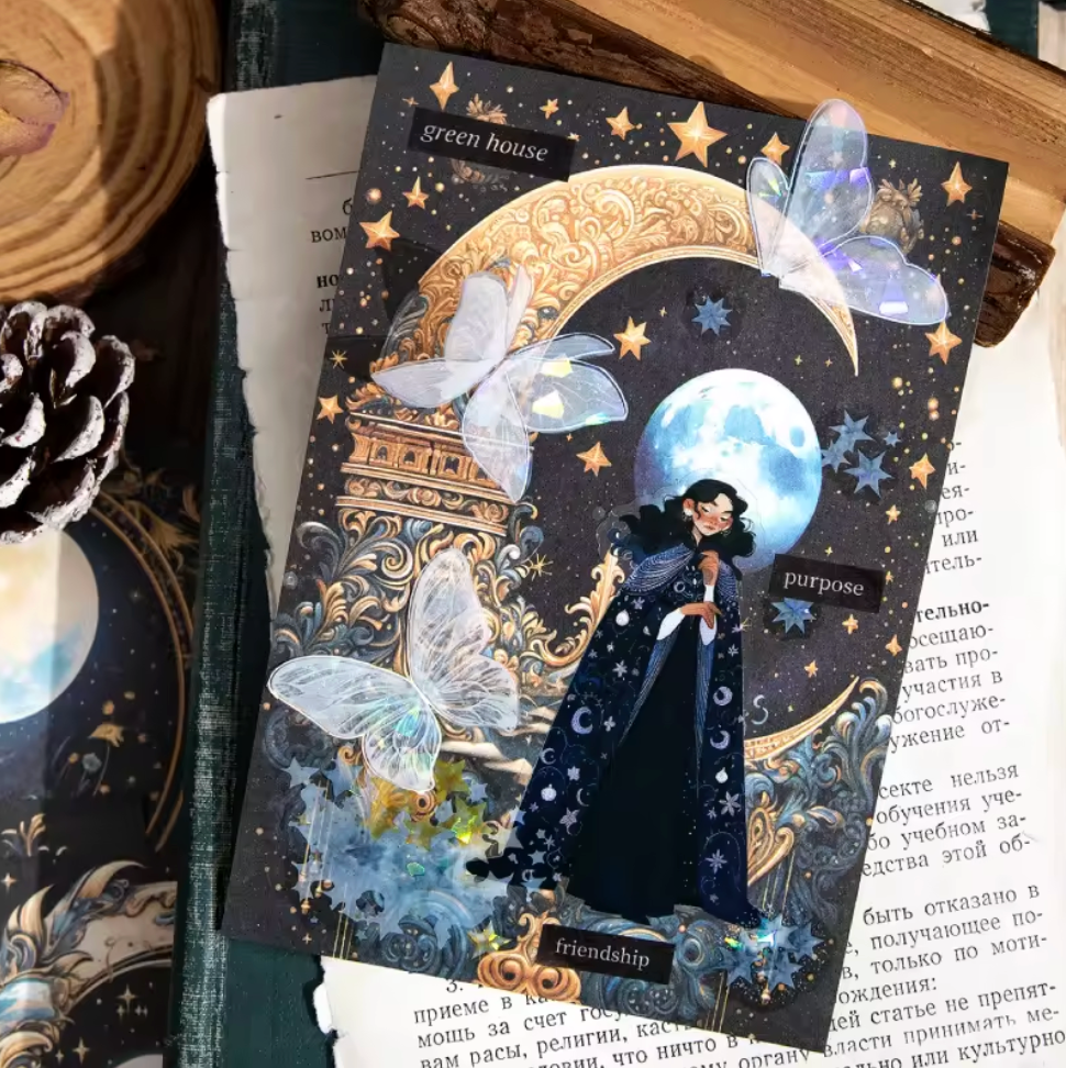 30 Stickers Moonlight Falling