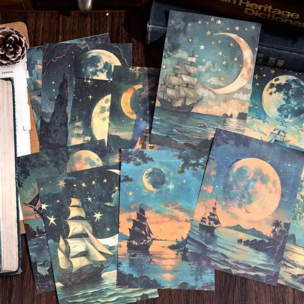 30 Stickers Moonlight Falling