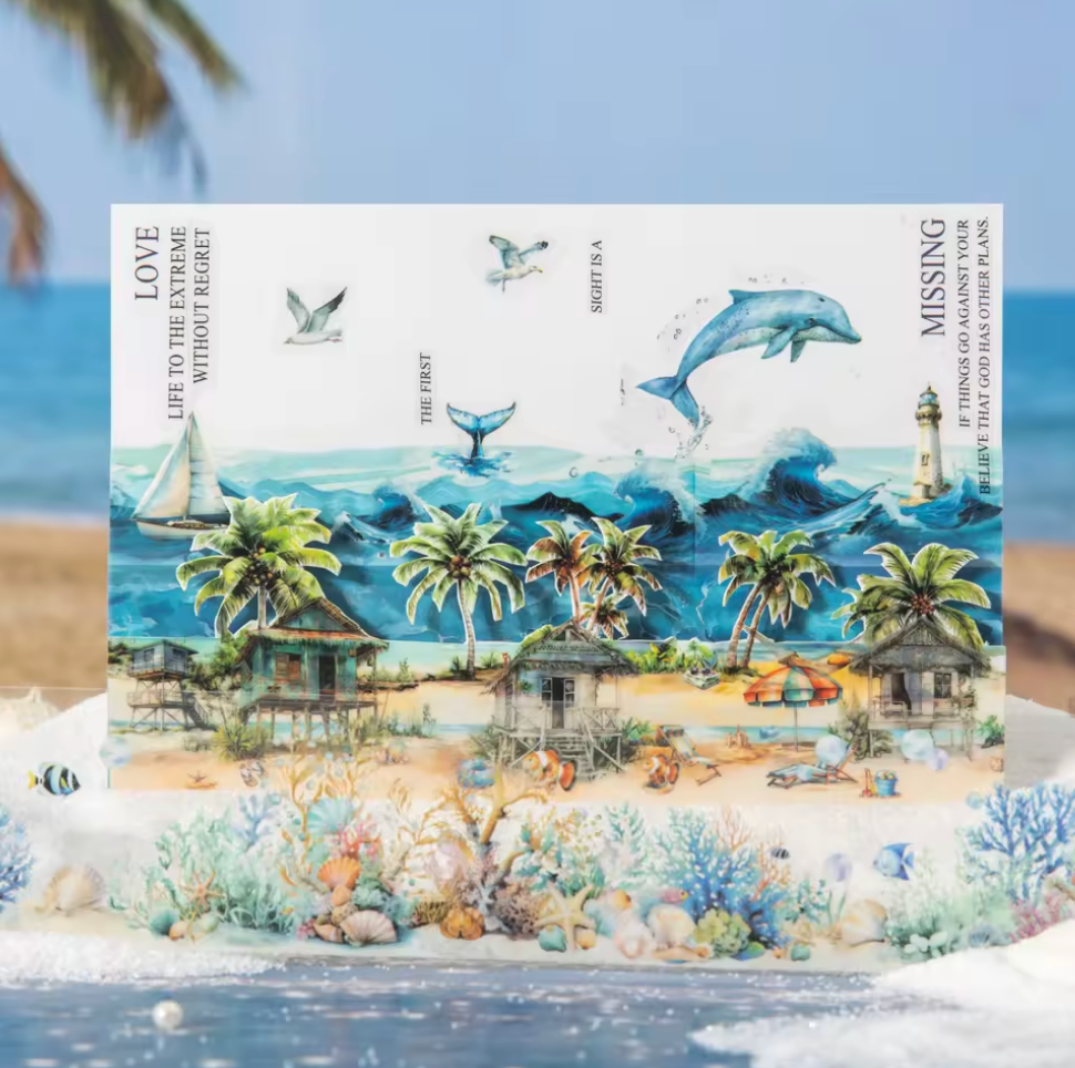 Washi Tape ancho Playa y verano