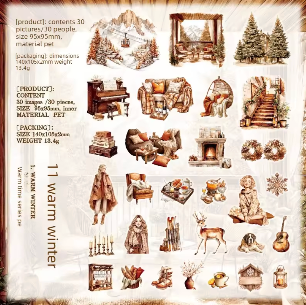 30 Stickers Navidad - Warm Times