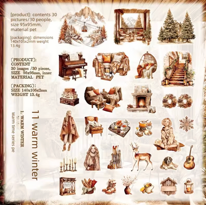 30 Stickers Navidad - Warm Times