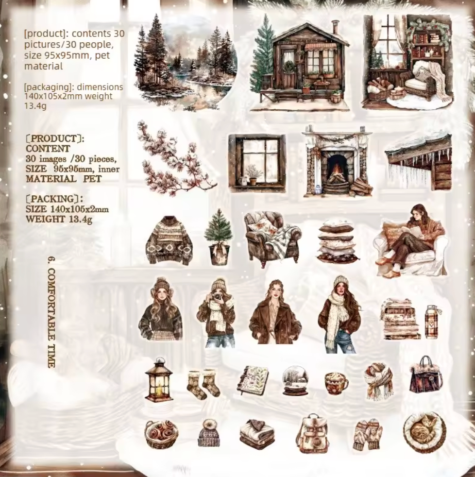 30 Stickers Navidad - Warm Times