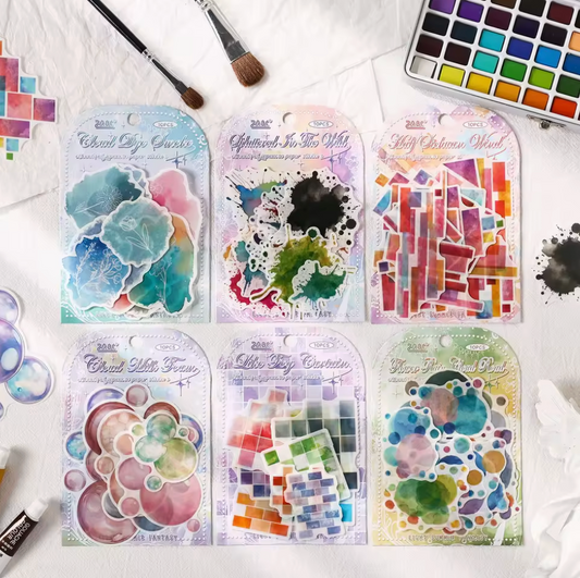 10 Stickers grandes Acuarela