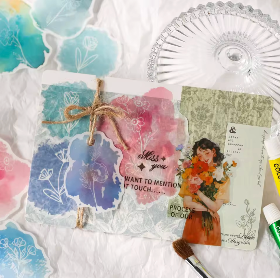 10 Stickers grandes Acuarela