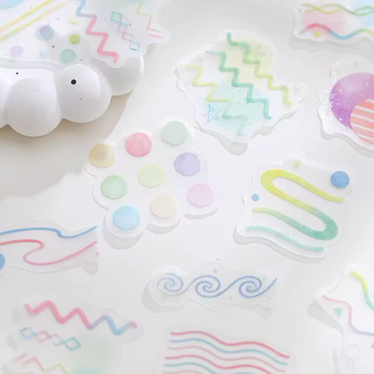 30 Stickers Patrones con ligero glitter