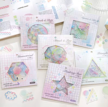 30 Stickers Patrones con ligero glitter