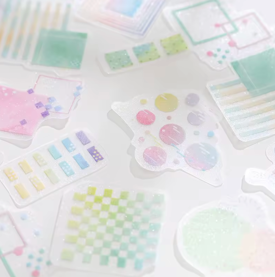 30 Stickers Patrones con ligero glitter