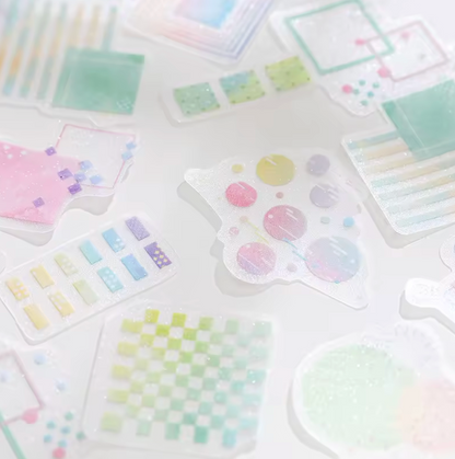 30 Stickers Patrones con ligero glitter
