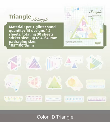 30 Stickers Patrones con ligero glitter