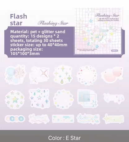 30 Stickers Patrones con ligero glitter