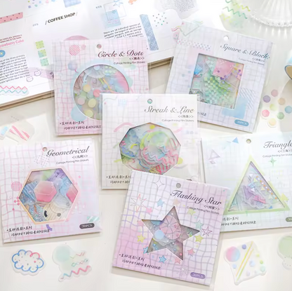 30 Stickers Patrones con ligero glitter