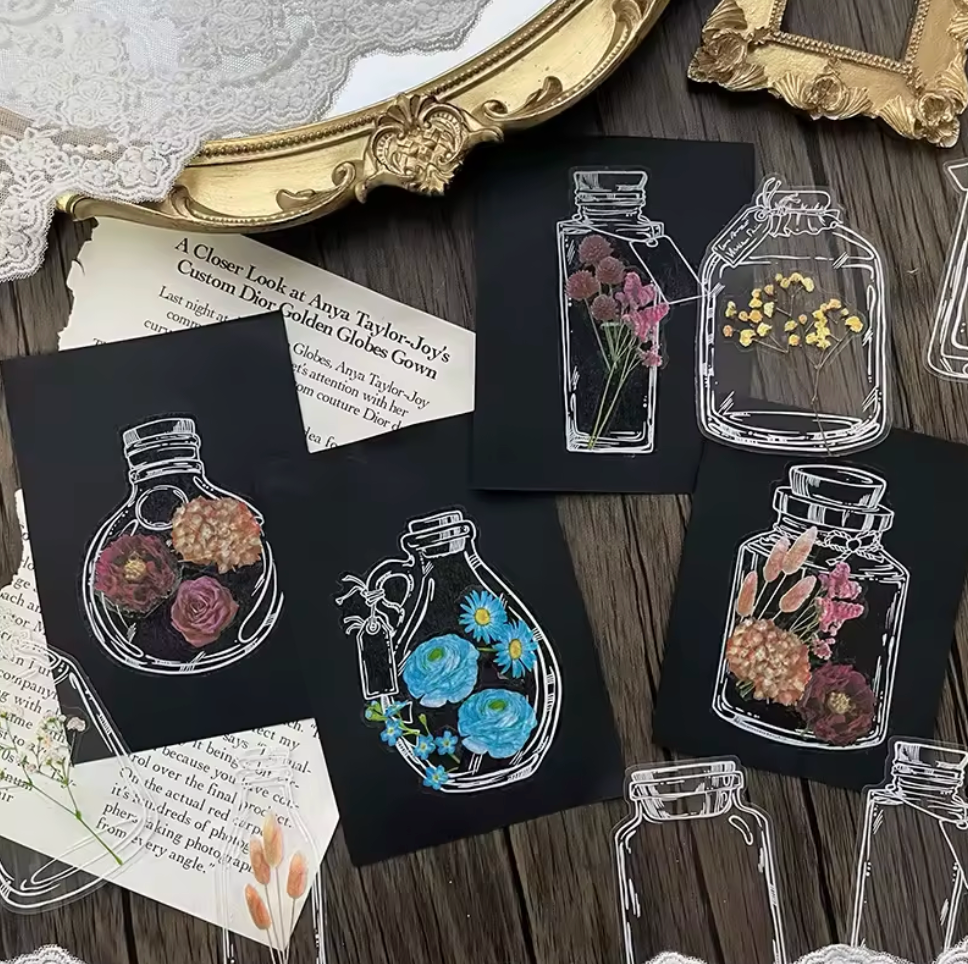 30 Stickers Botellas transparentes