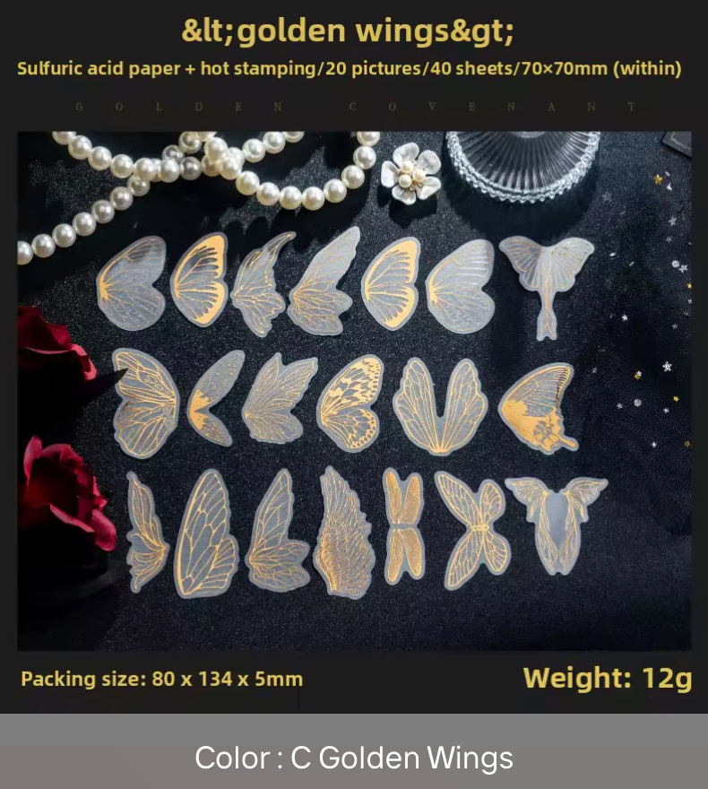 40 Stickers Foil dorado