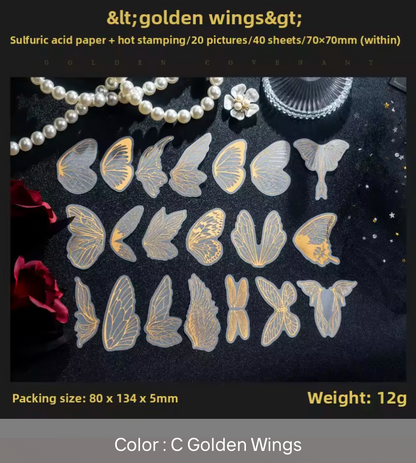 40 Stickers Foil dorado