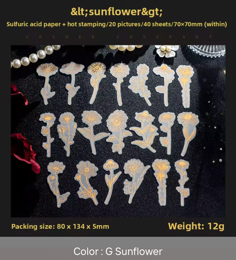 40 Stickers Foil dorado