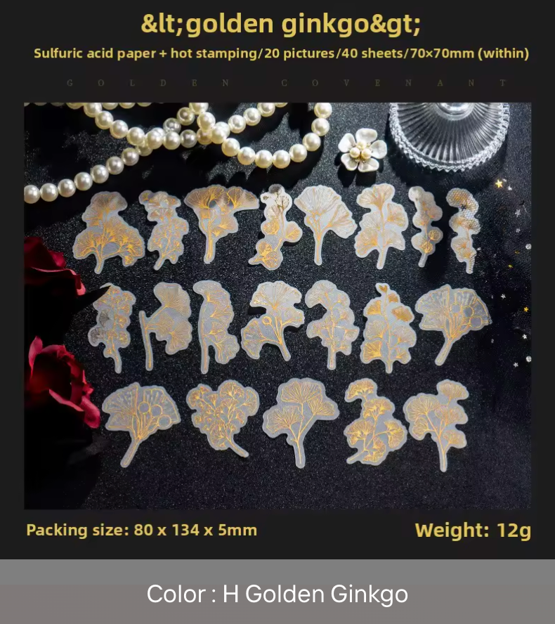 40 Stickers Foil dorado