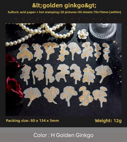 40 Stickers Foil dorado