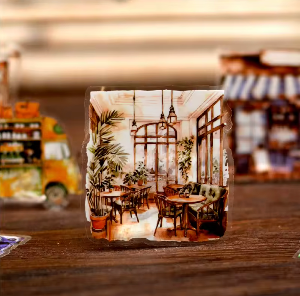 Rollo de stickers Cosy coffee corner