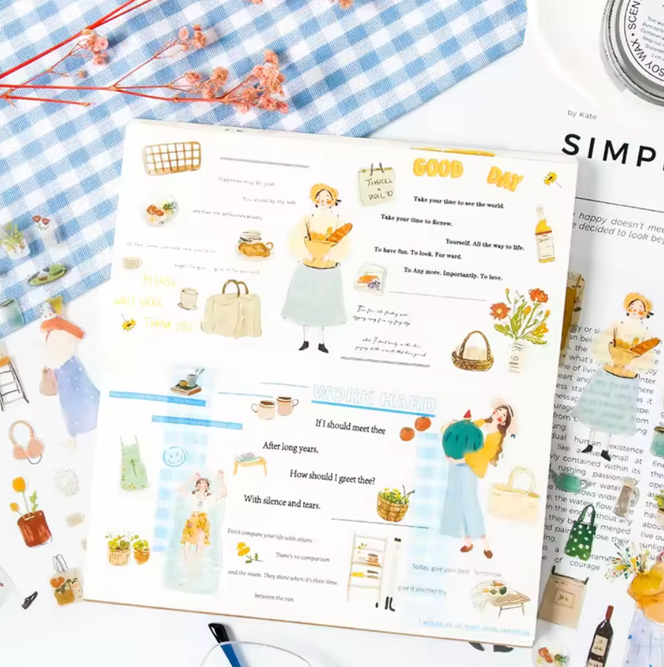 6 Hojas de Stickers Monitas & Estaciones