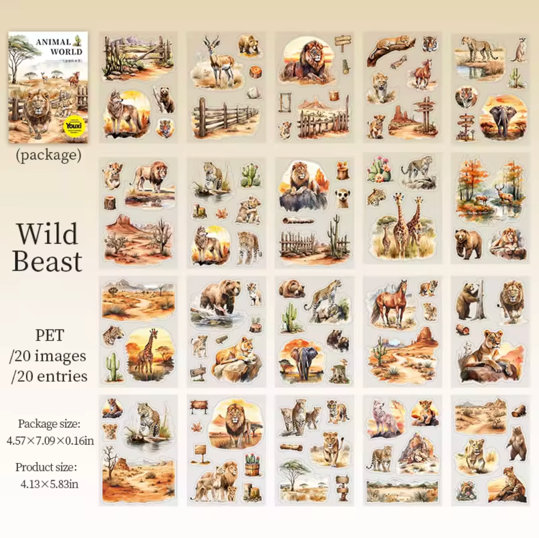 Libro de Stickers Animales salvajes