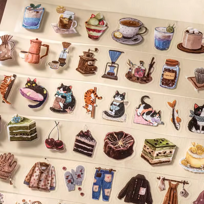 Rollo de Stickers Postres & Café