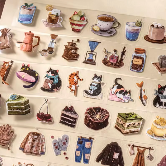 Rollo de Stickers Postres & Café