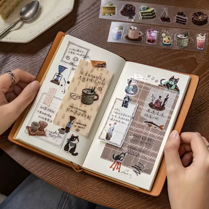 Rollo de Stickers Postres & Café