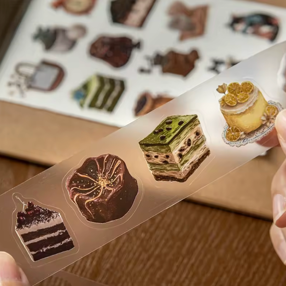 Rollo de Stickers Postres & Café