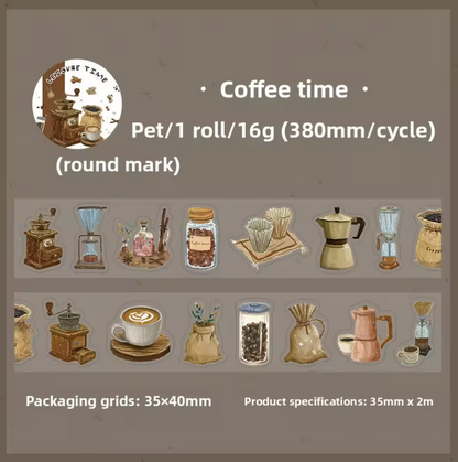Rollo de Stickers Postres & Café