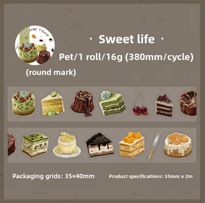 Rollo de Stickers Postres & Café