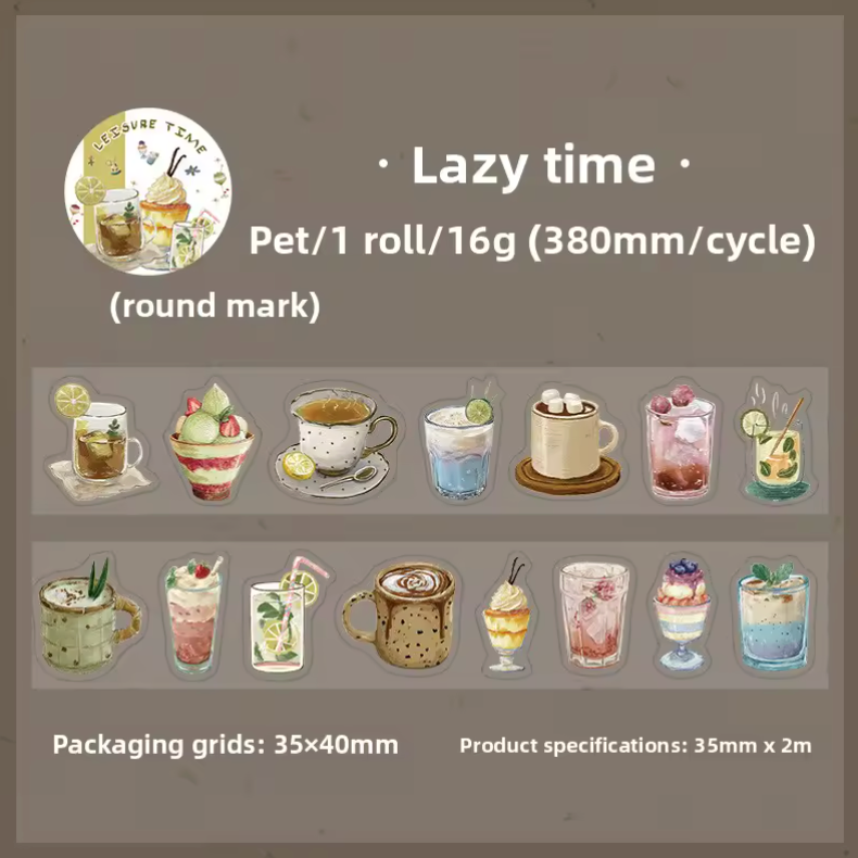 Rollo de Stickers Postres & Café