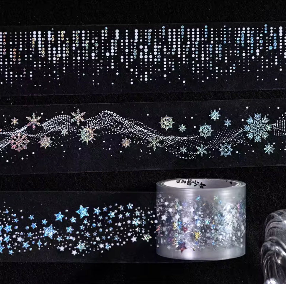 Washi tape foil plateado
