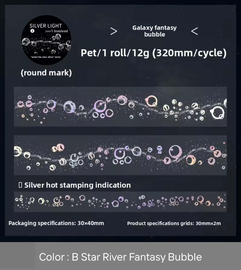 Washi tape foil plateado