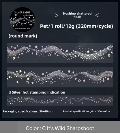 Washi tape foil plateado