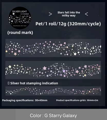 Washi tape foil plateado