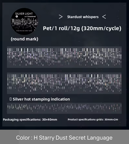 Washi tape foil plateado