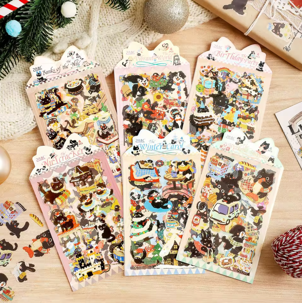 4 Hojas de Stickers Animales