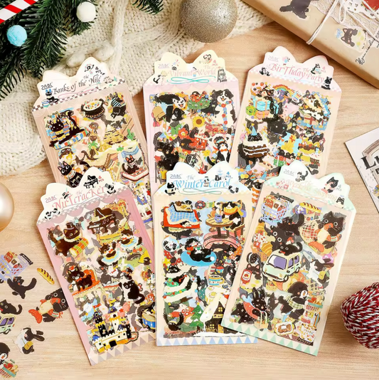 4 Hojas de Stickers Animales