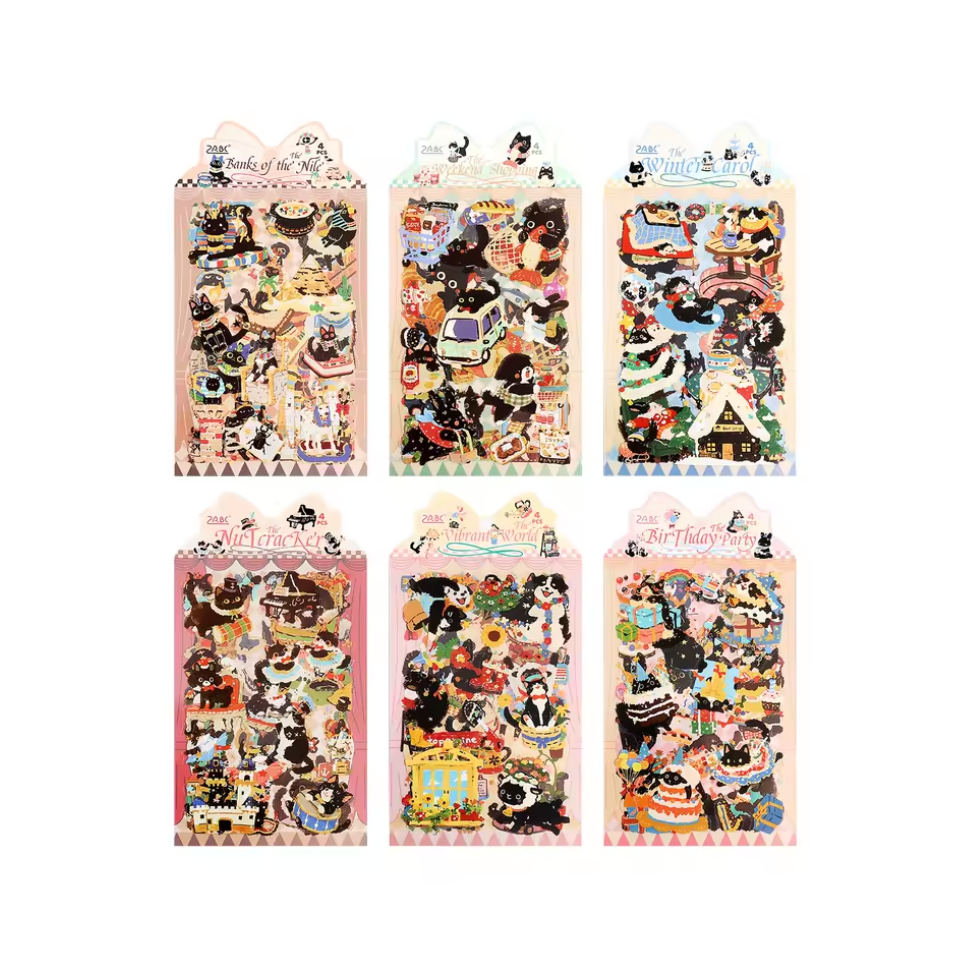 4 Hojas de Stickers Animales