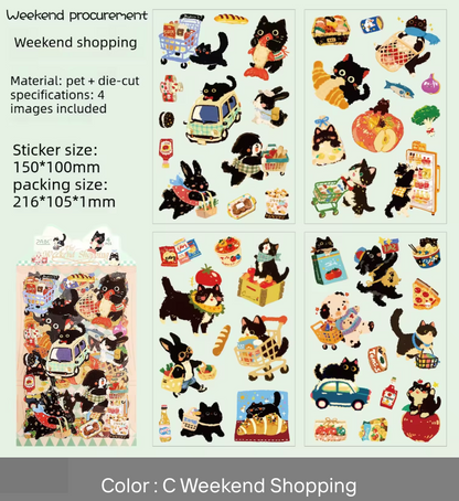 4 Hojas de Stickers Animales