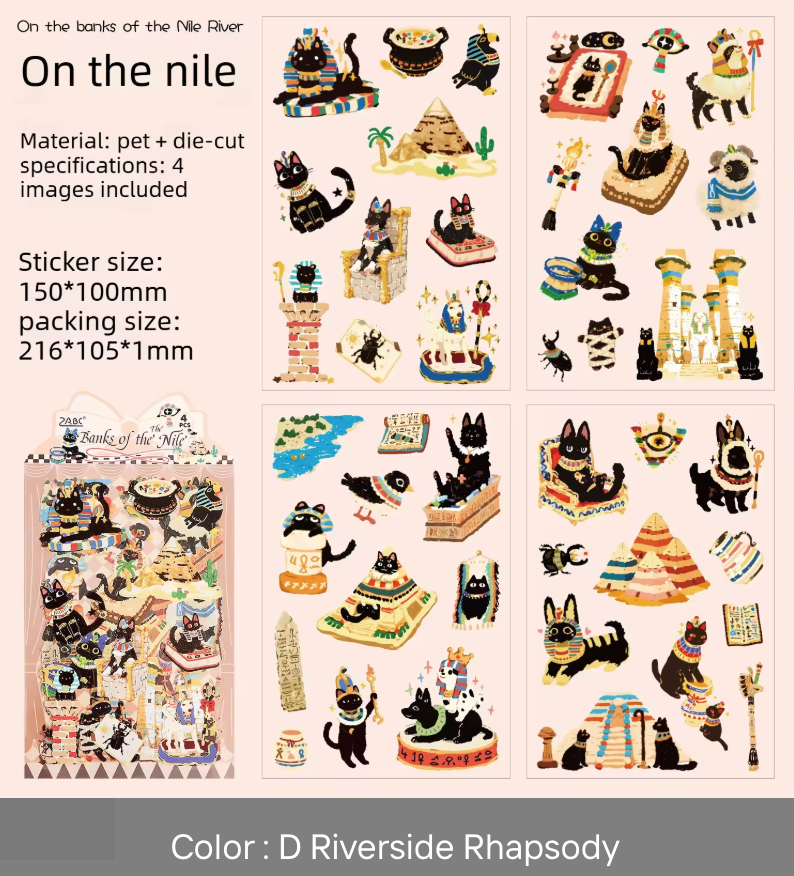 4 Hojas de Stickers Animales