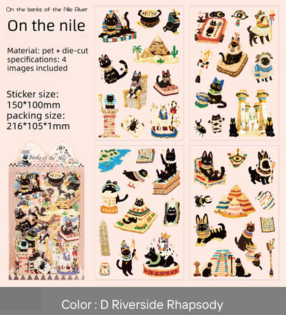 4 Hojas de Stickers Animales