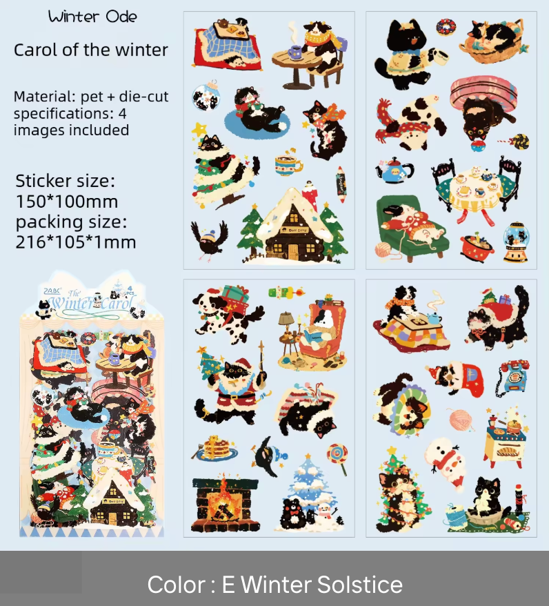 4 Hojas de Stickers Animales
